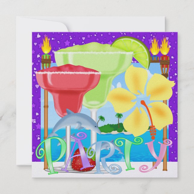 Convite Festa do PARAÍSO / Luau - SRF (Frente)