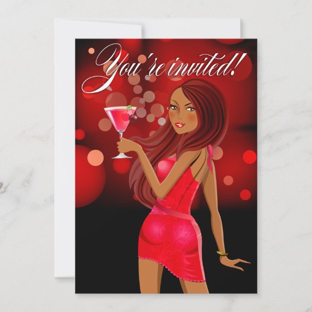 Convite Festa do Partido de Qualquer Propósito vermelha (Frente)