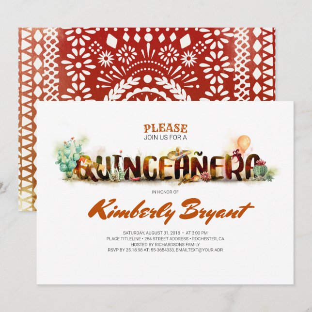 Convite Festa do Partido Mexicano - 15 de aniversário da Q (Frente/Verso)