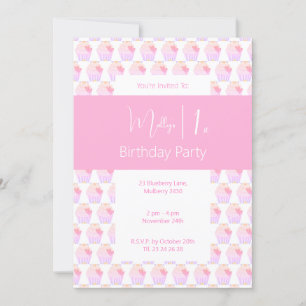 Convite Festa do primeiro aniversario do Cupcakes Rainbow