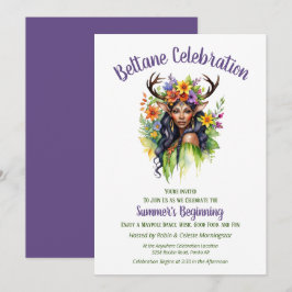 Convite Festa do Sabá Floral da Fada de Verão de Beltane
