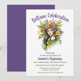 Convite Festa do Sabbat Floral da Fada de Beltane Verão