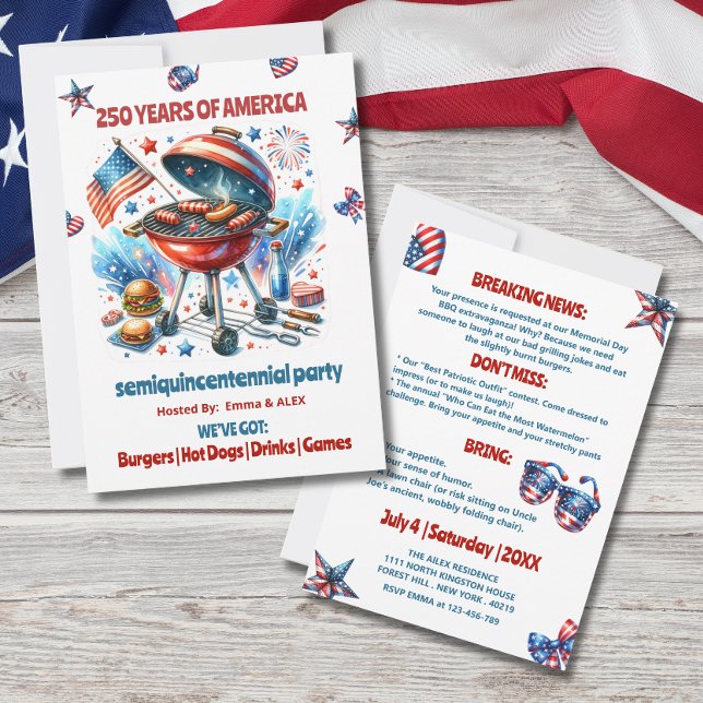 Convite Festa do Semiquincentenário dos Estados Unidos da  (Criador carregado)