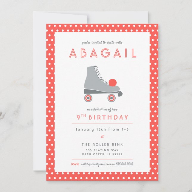 Convite Festa do Skate do cilindro - Coral (Frente)