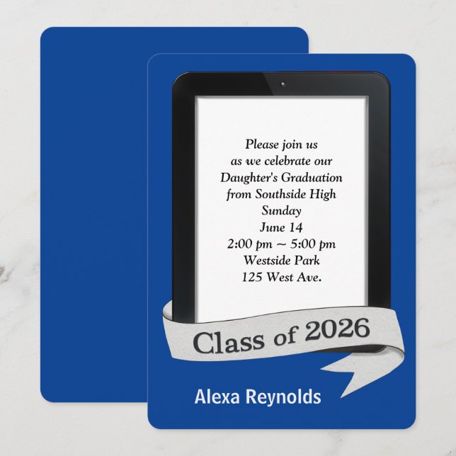 Convite Festa do Tablet Eletrônico de Graduação de 2026   (Frente/Verso)