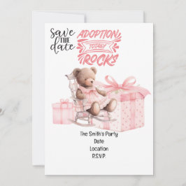 Convite Festa do tema Adoção Foster Child Girl rosa