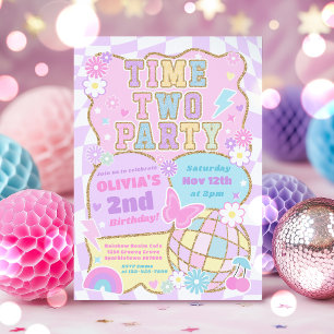 Convite Festa do Time Dois Groovy Preppy Varsity de 2º Ani