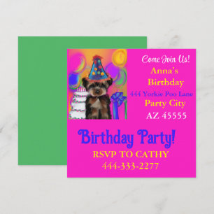 Convite Festa do Yorkie Poo 