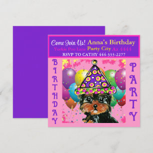 Convite Festa do Yorkie Poo 