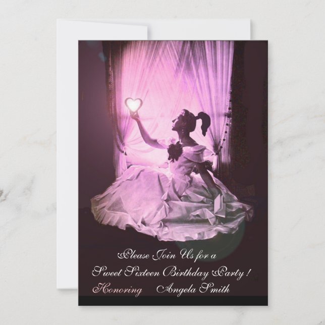 Convite FESTA DOCE SEXTA, Pia Vermelha Monograma preto (Frente)