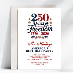 Convite Festa dos 250 Anos da América