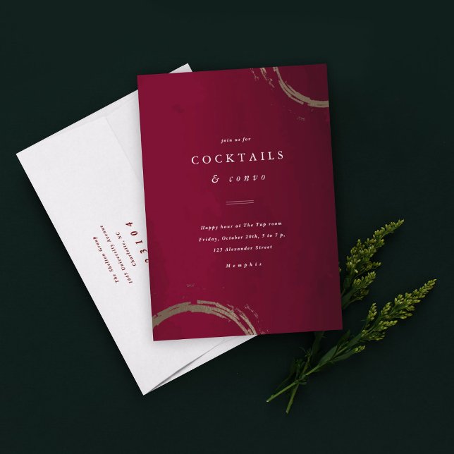 Convite festa dos anéis de coquetel de ouro (Criador carregado)