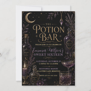 Convite Festa dos Dezesseis Anos na Potion Bar