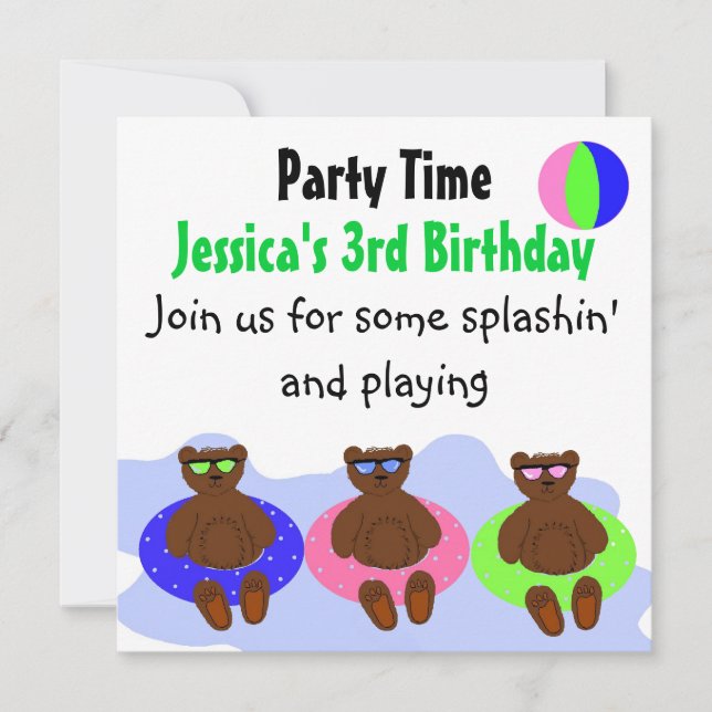 Convite Festa dos Três Ursos (Frente)