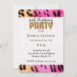 Convite Festa Dourada da Literatura do Creme Rosa Leopard