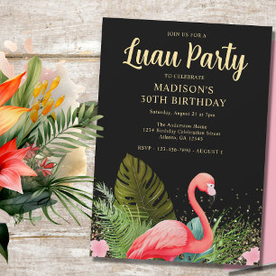 Convite Festa Dourada de aniversário de 30 anos Luau