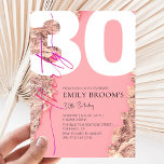 Convite Festa Dourada de aniversário de 30 anos rosa rosa<br><div class="desc">Incrível Rosa Dourado 30 aniversário de 30 anos de Convite Rosa Gold Foil Minimal Classy e Dourado Partido Convida modelo imprimível para Ele ou para Ela.</div>