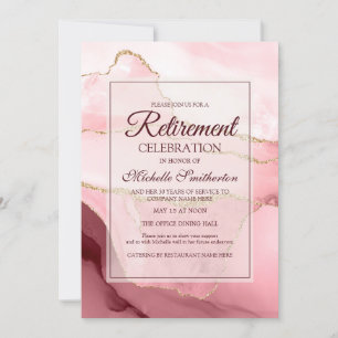 Convite Festa Dourada de aposentadoria de ágora de mármore