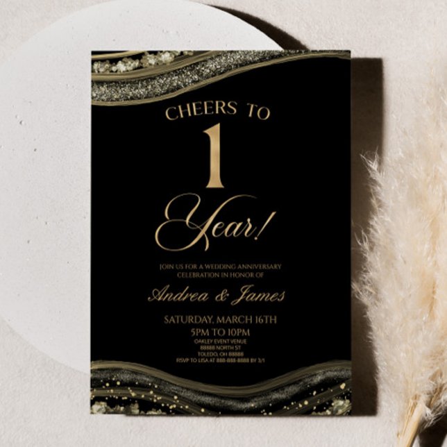 Convite Festa Dourada de Casamento de 1rua (Criador carregado)