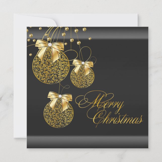 Convite Festa Dourada de Natal Negra (Frente)