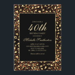 Convite Festa Dourada do Leopardo Negro de Bronze<br><div class="desc">Convite de festas de bronze elegante e na moda,  ouro,  e impressão de leopardo/guepardo preto para as mulheres. O texto é personalizável,  então faça dele seu. Entre em contato conosco para obter ajuda com a personalização ou para solicitar produtos correspondentes.</div>