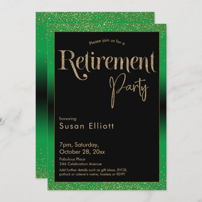 Convite Festa Dourada do Partido da Reforma em Verde Brilh (Frente/Verso)