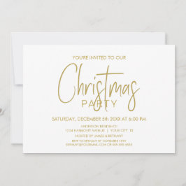 Convite Festa Dourada e Branca de Natal Moderna