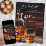 Convite Festa Dourada Elegante de aniversário de 40 anos P<br><div class="desc">Convite de festas Dourado Elegante preto Whiskey. Levantem um brinde à elegância com nosso design de convite de aniversário milestone, uma combinação perfeita de sofisticação e celebração. Os sotaques negros e dourados estabelecem o palco para um caso clássico, lembrando o uísque envelhecido em suas matizes ricas. Este convite exude um...</div>