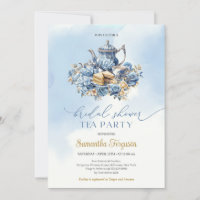 Festa Elegante de azul e chá de ouro
