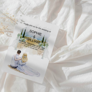 Convite Festa Elegante de Casamento Exterior