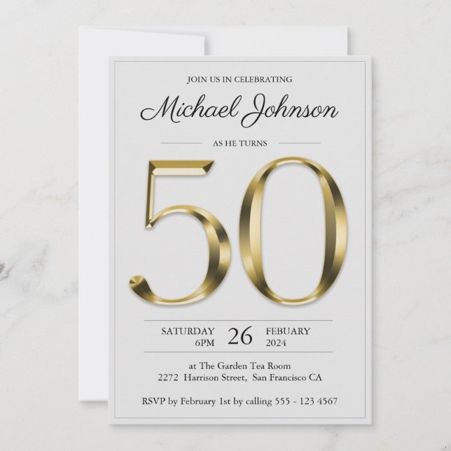 Convite Festa Elegante de Cinzas de Luz de Aniversário, Do (Frente)