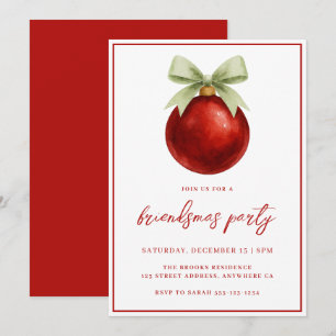 Convite Festa Elegante de Friendsmas com Bolha de Aquarela