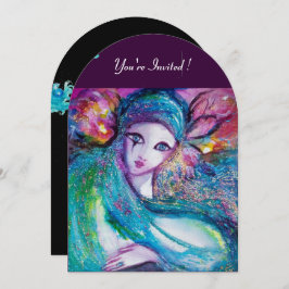 Convite Festa Elegante de MÁSCARA AZUL, Mascarada, Teal Bl