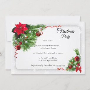 Convite Festa Elegante de Natal Branco