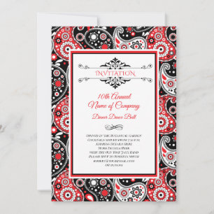 Convite Festa Elegante de Paisley Country Western Style