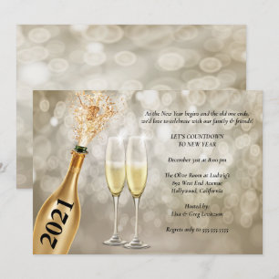 Convite Festa Elegante de Véspera de ano novo das Luzes B