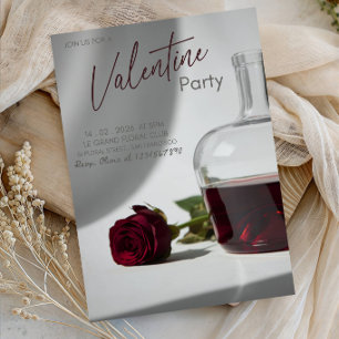 Convite Festa Elegante de Vinho e Rosas para o Dia dos Nam