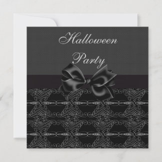 Convite Festa Elegante de Vintage Silver no Halloween
