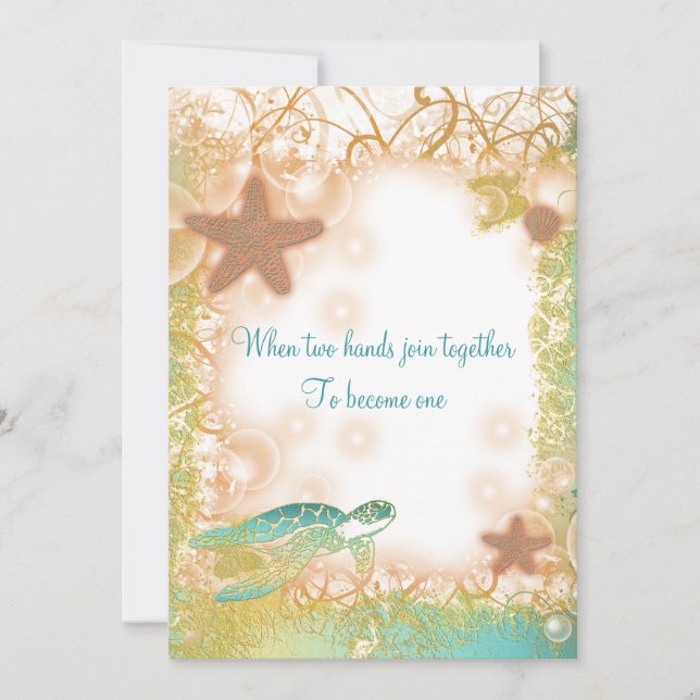 Convite Festa elegante do tema do casamento em praia (Frente)