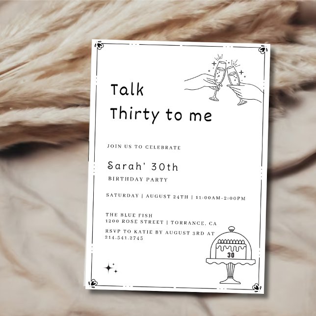 Convite Festa Elegente simples 30 para o meu aniversário d (Criador carregado)