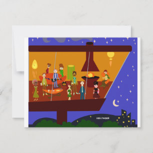 Convite Festa em casa retro