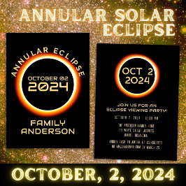 Convite Festa em Família do Eclipse Solar Anular de 2 de O