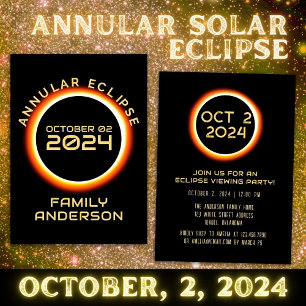 Convite Festa em Família do Eclipse Solar Anular de 2 de O
