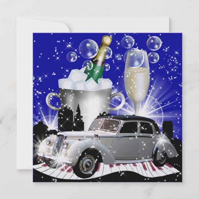 Convite Festa em luzes brilhantes de estilo - SRF (Frente)