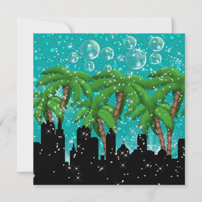 Convite Festa em luzes brilhantes de estilo - SRF (Frente)