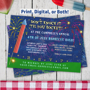 Convite Festa engraçada de 4 de julho CHURRASCO Rocket F