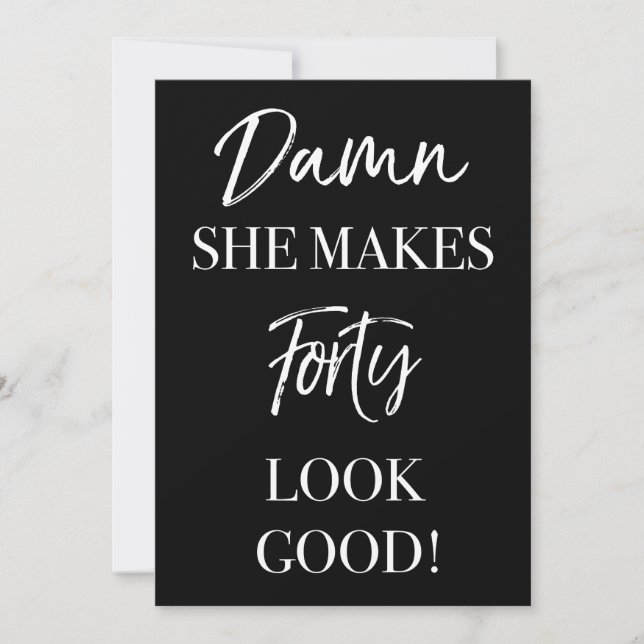 Convite Festa Engraçada de aniversário de 40 anos (Frente)