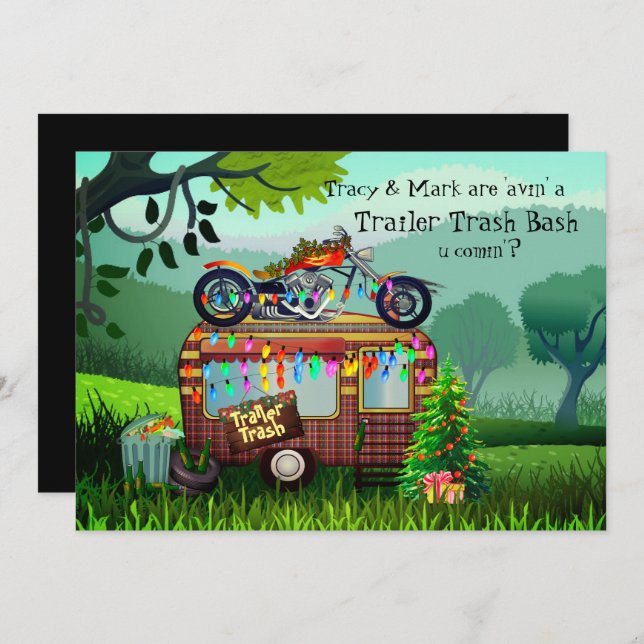Convite Festa Engraçada de Natal do TRAILER BRANCO (Frente/Verso)