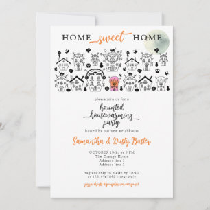 Convite Festa Engraçado de Casa Assombrada de Halloween