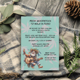 Convite Festa Engraçado de Hippie Birthday-Groovy